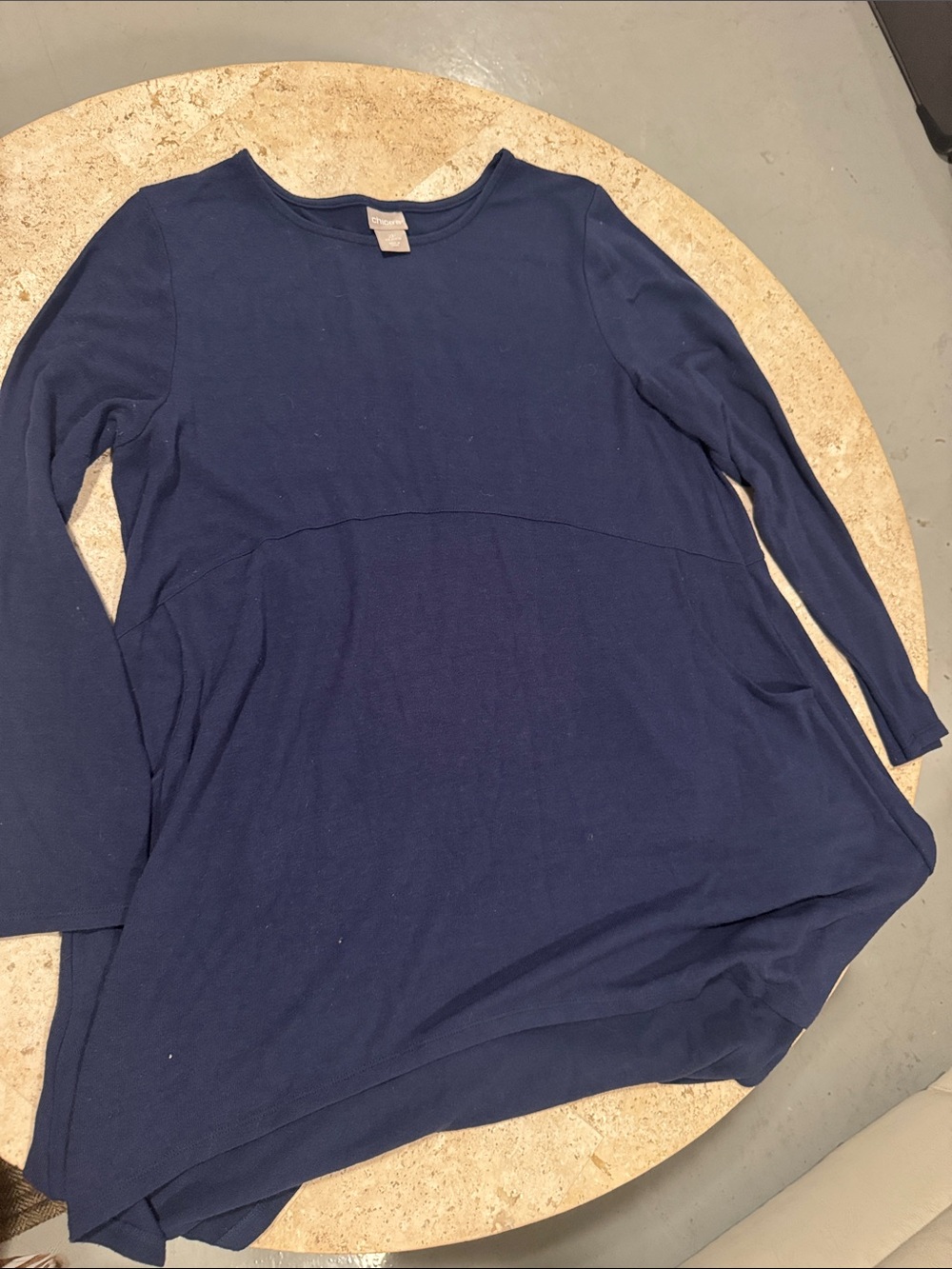 Chico's Dark Navy Long-Sleeve Tunic Top